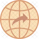 Globe With Arrow Map Globe Icon