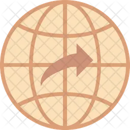 Globe With Arrow  Icon