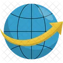 Globe Arrow Blue Icon