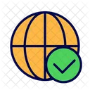 Globe Checkmark Accept Icon