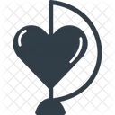 Globe With Heart  Icon