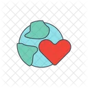 Globe With Heart Icon