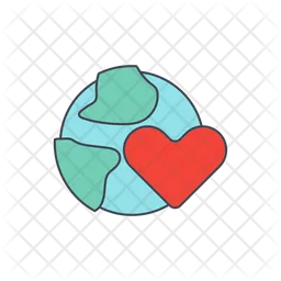 Globe with heart  Icon