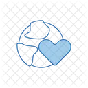 Globe with heart  Icon