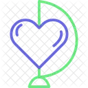 Globe With Heart Loving Sign Heart Balloon Icon