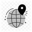 Globe With Pointer Global Delivery Network Worldwide Coverage Symbol