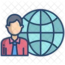 Globle Globle Woman Global Employee Icon