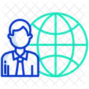 Globle Globle Woman Global Employee Icon