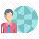 Globle Globle Woman Global Employee Icon