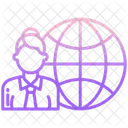 Globle Woman Global Employee Global Businessman Icon