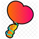 Corazon Mano Neon Icono