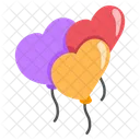 Corazon Globos Amor Icono