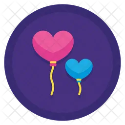 Corazones de globos  Icono