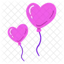 Globos de corazon  Icono