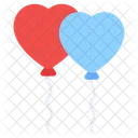 Globos de corazon  Icono