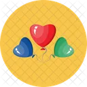 Globos de corazon  Icono