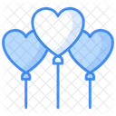 Globos de corazon  Icono