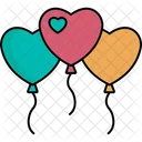 Globos de corazon  Icono