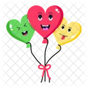 Globos de corazon  Icono