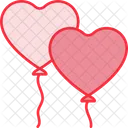 Globos de corazon  Icono