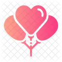 Globos de corazon  Icono