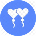 Dos globos de corazon  Icono