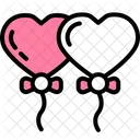 Globos en forma de corazon  Icono