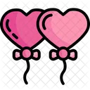 Globos en forma de corazon  Icono
