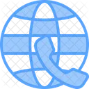 Erdkugel Telefonhorer Erdgitter Symbol