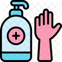 Gloves and sanitizer  Icon