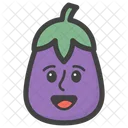 Gluckliches Gesicht Aubergine Emoji Emoticon Symbol