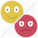 Glücklich vs. traurig  Symbol