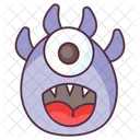 Gluckliches Monster Kreatur Monstergesicht Symbol