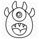 Gluckliches Monster Kreatur Monstergesicht Symbol