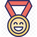 Glucklich Interaktion Medaille Symbol