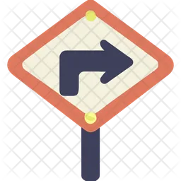 Go right road sign  Icon
