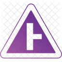 Go straight or right sign  Icon