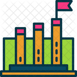 Goal Icon - Download in Colored Outline Style