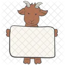 Goat Holds The Board Horizontally Animal Pet Icon