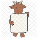 Goat Holds The Board Vertically Education Study Icon