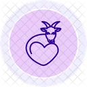 Goat Love Animal Line Style Icon Icon