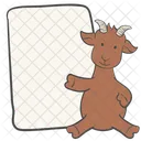 Goat Sitting In Fort Of Board School Education Icon
