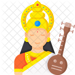 Goddess Saraswati Icon - Download in Flat Style