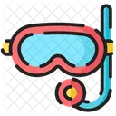 Summer Icon Set Goggle Snorkel Icon