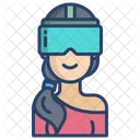 Goggles Woman Vr Glasses Virtual Reality Icon