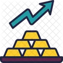 Gold Growth Bank Icon