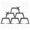 Gold Bricks Treasure Gold Bullions Icon