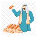Gold Business Arab Businessman Gold Stock Icon