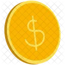 Gold coin turn to right  Icon