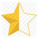 Gold Half Star Star Award Icon